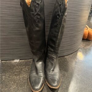 Lucchese Spirit Black Leather Women's Boots